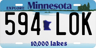 MN license plate 594LOK