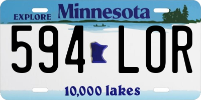 MN license plate 594LOR