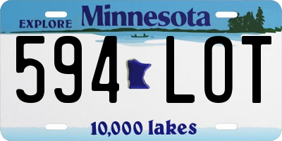 MN license plate 594LOT
