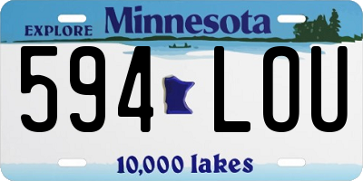 MN license plate 594LOU