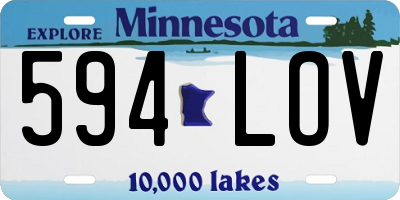 MN license plate 594LOV