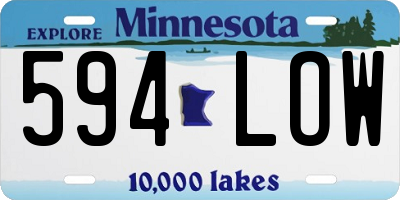 MN license plate 594LOW