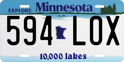 MN license plate 594LOX