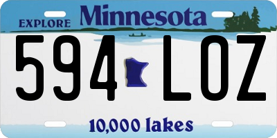 MN license plate 594LOZ
