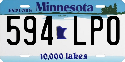 MN license plate 594LPO