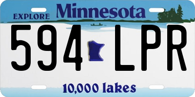 MN license plate 594LPR