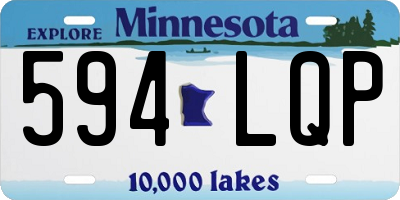 MN license plate 594LQP