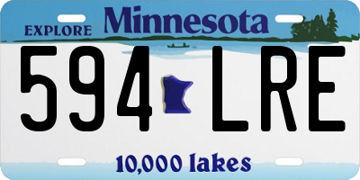 MN license plate 594LRE