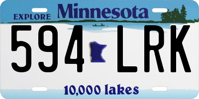 MN license plate 594LRK