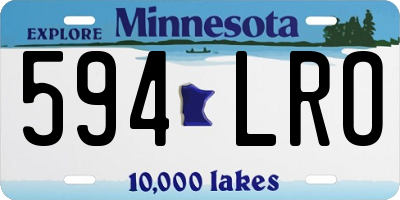 MN license plate 594LRO