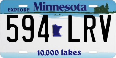 MN license plate 594LRV