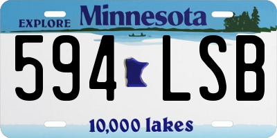 MN license plate 594LSB