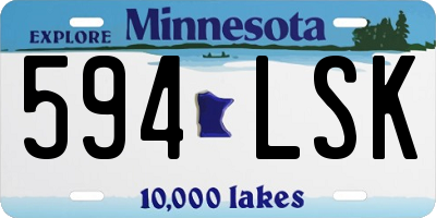 MN license plate 594LSK