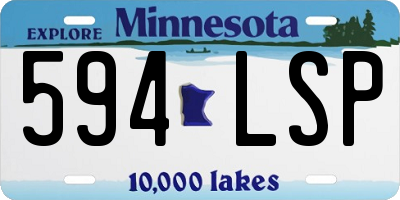MN license plate 594LSP