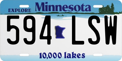 MN license plate 594LSW