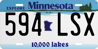 MN license plate 594LSX