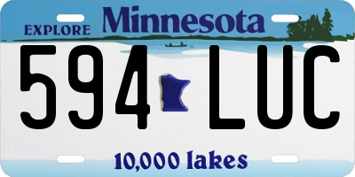 MN license plate 594LUC