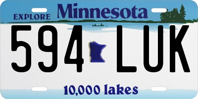 MN license plate 594LUK