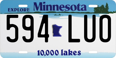 MN license plate 594LUO