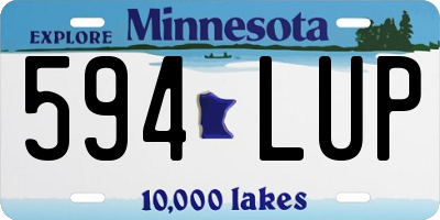 MN license plate 594LUP
