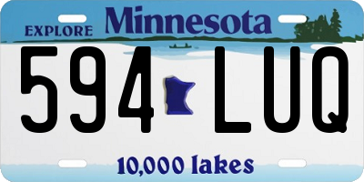 MN license plate 594LUQ