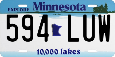 MN license plate 594LUW