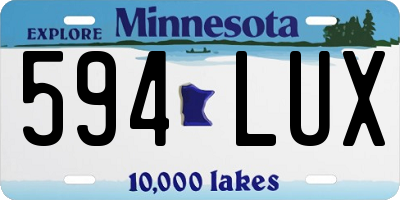 MN license plate 594LUX