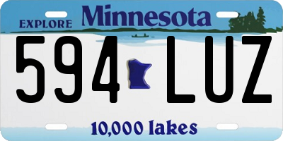 MN license plate 594LUZ