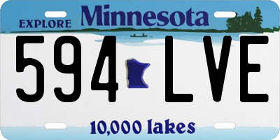 MN license plate 594LVE