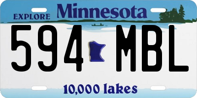MN license plate 594MBL