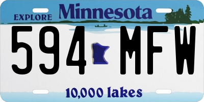MN license plate 594MFW