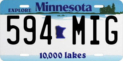 MN license plate 594MIG