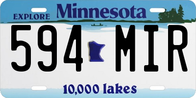 MN license plate 594MIR
