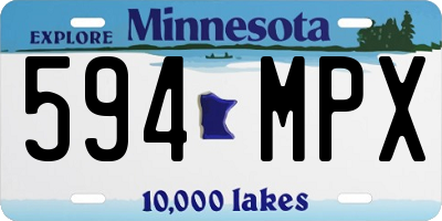 MN license plate 594MPX