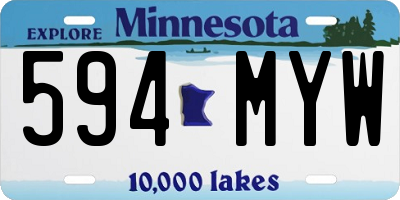 MN license plate 594MYW