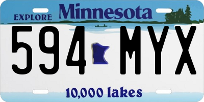 MN license plate 594MYX