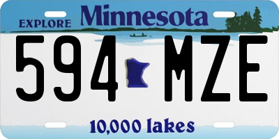 MN license plate 594MZE