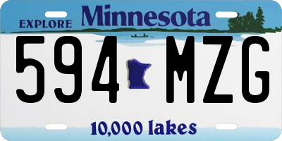 MN license plate 594MZG