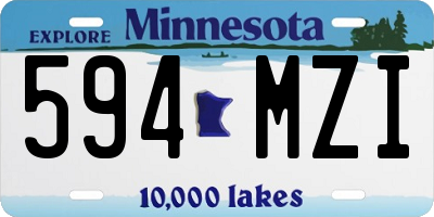 MN license plate 594MZI