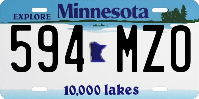 MN license plate 594MZO