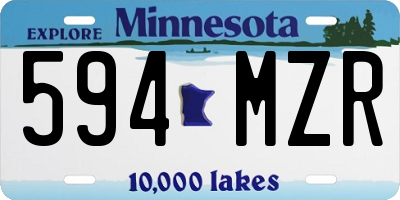 MN license plate 594MZR