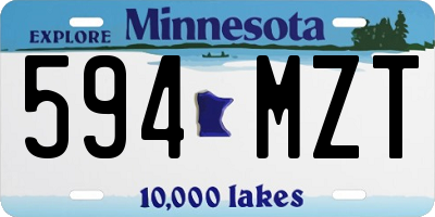 MN license plate 594MZT