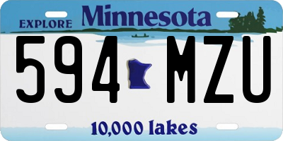 MN license plate 594MZU