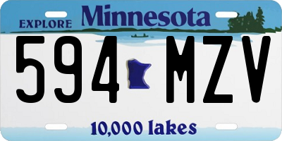 MN license plate 594MZV