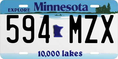 MN license plate 594MZX
