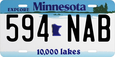 MN license plate 594NAB
