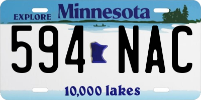 MN license plate 594NAC