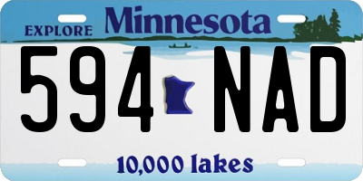 MN license plate 594NAD