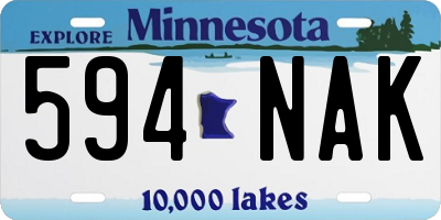 MN license plate 594NAK