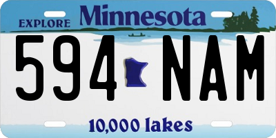 MN license plate 594NAM